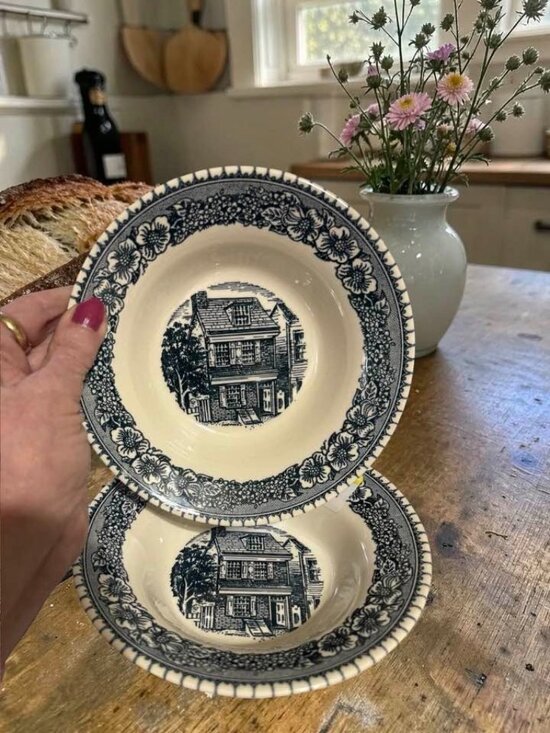 Royal China Other - Vintage Royal China Colonial Heritage Blue Soup Bowls | Set of 2 | Colonial Hous